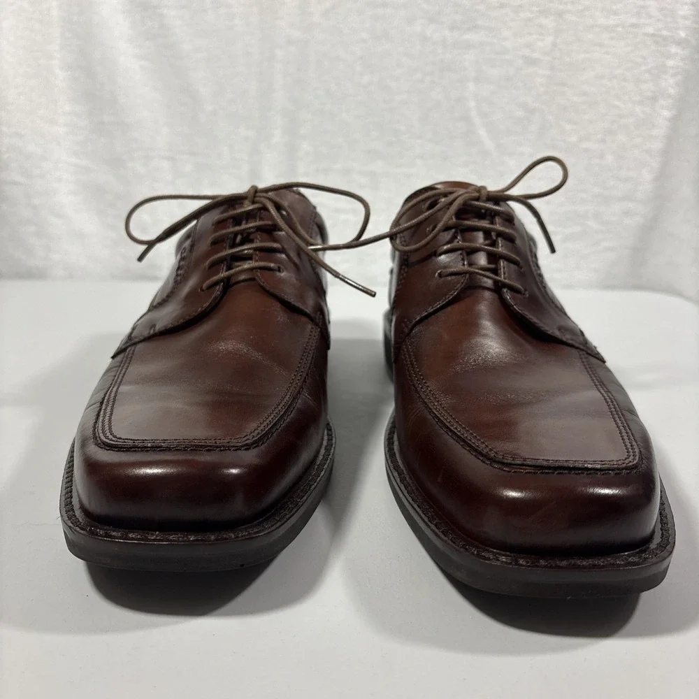 ECCO Men's Helsinki Brown Leather Bicycle Dress Oxfords 44 US 10D Dual Layer